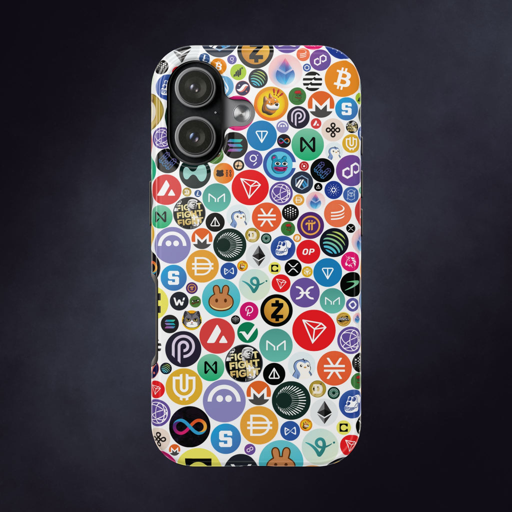 Crypto Coin Phone Case | Bitcoin, Ethereum & Altcoin Collage | Tough Shockproof Case for iPhone & Samsung