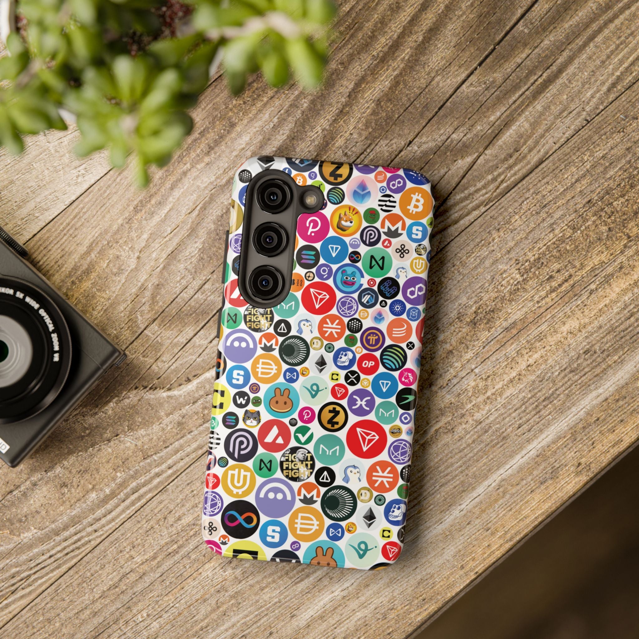 Crypto Coin Phone Case | Bitcoin, Ethereum & Altcoin Collage | Tough Shockproof Case for iPhone & Samsung