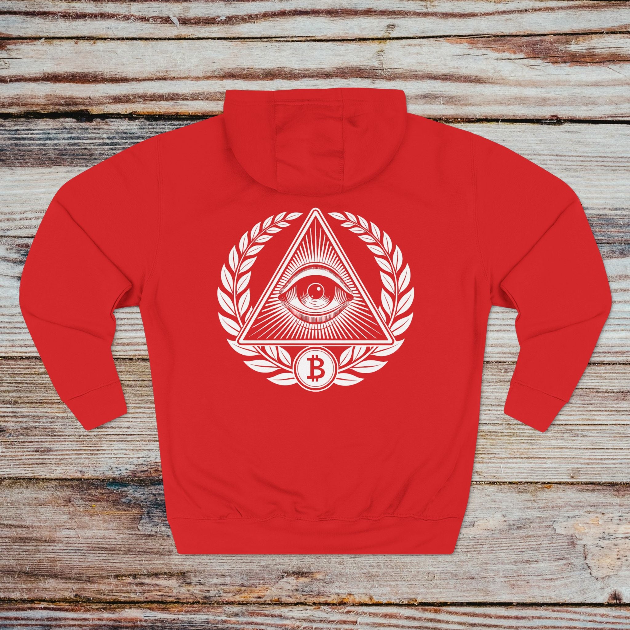 In Bitcoin We Trust hoodie in red – back view