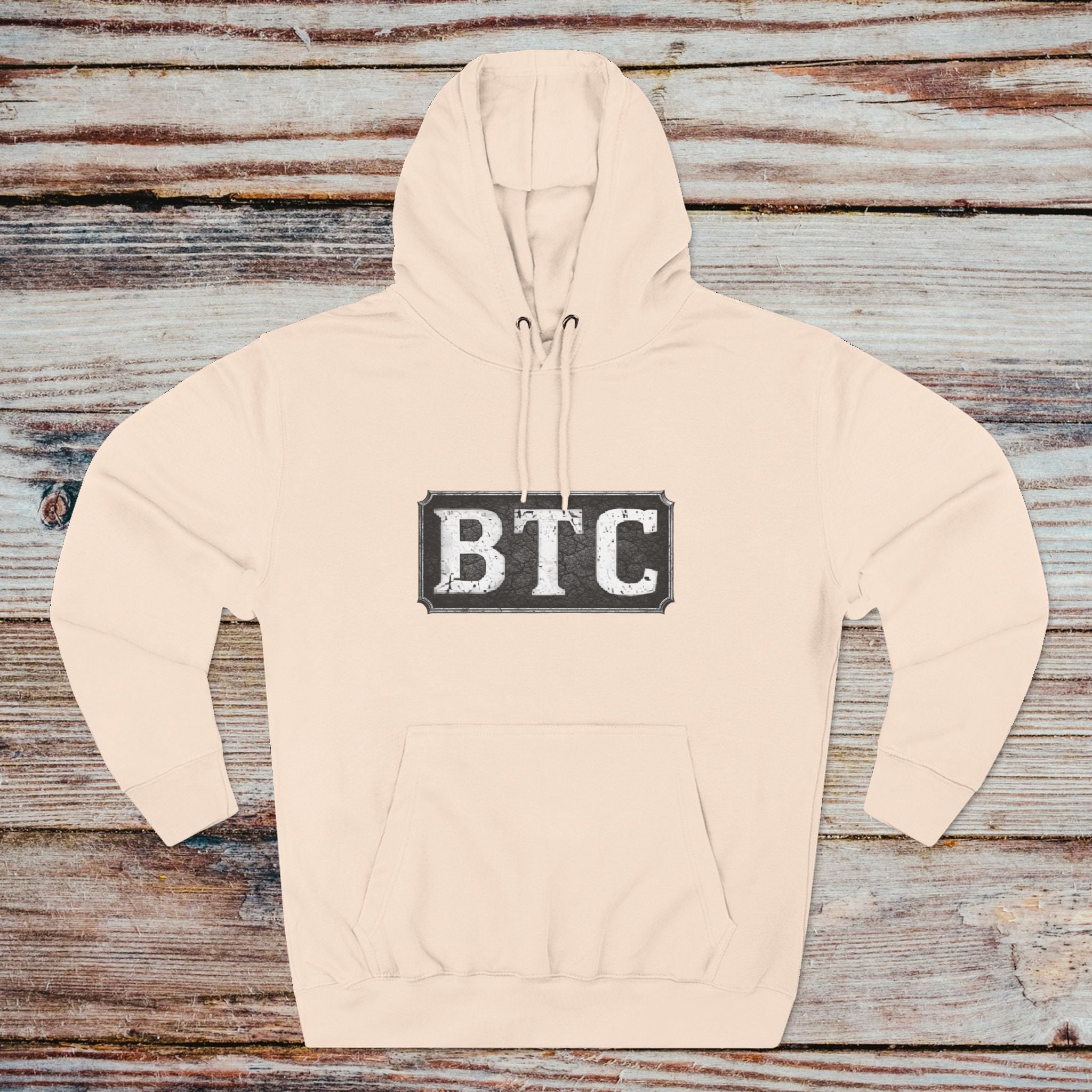 Sandshell Bitcoin Serpent hoodie front view premium fleece