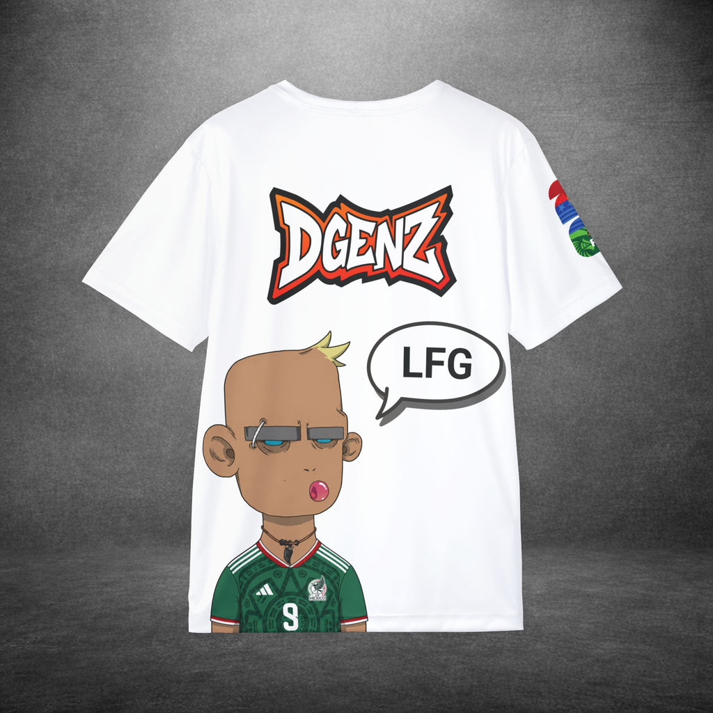 Mexico #9 Raúl Jiménez Soccer Jersey featuring FIFA x DGENZ football design and El Tri inspired artwork