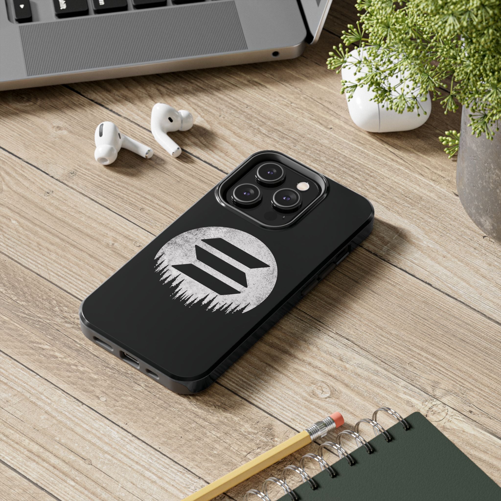 Solana To The Moon Phone Case | Minimalist SOL Crypto iPhone Case | Black Shockproof Case for iPhone & Samsung