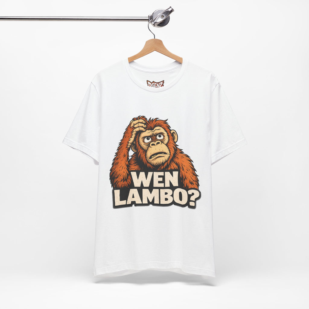 WEN LAMBO ape t-shirt front view with cartoon artwork