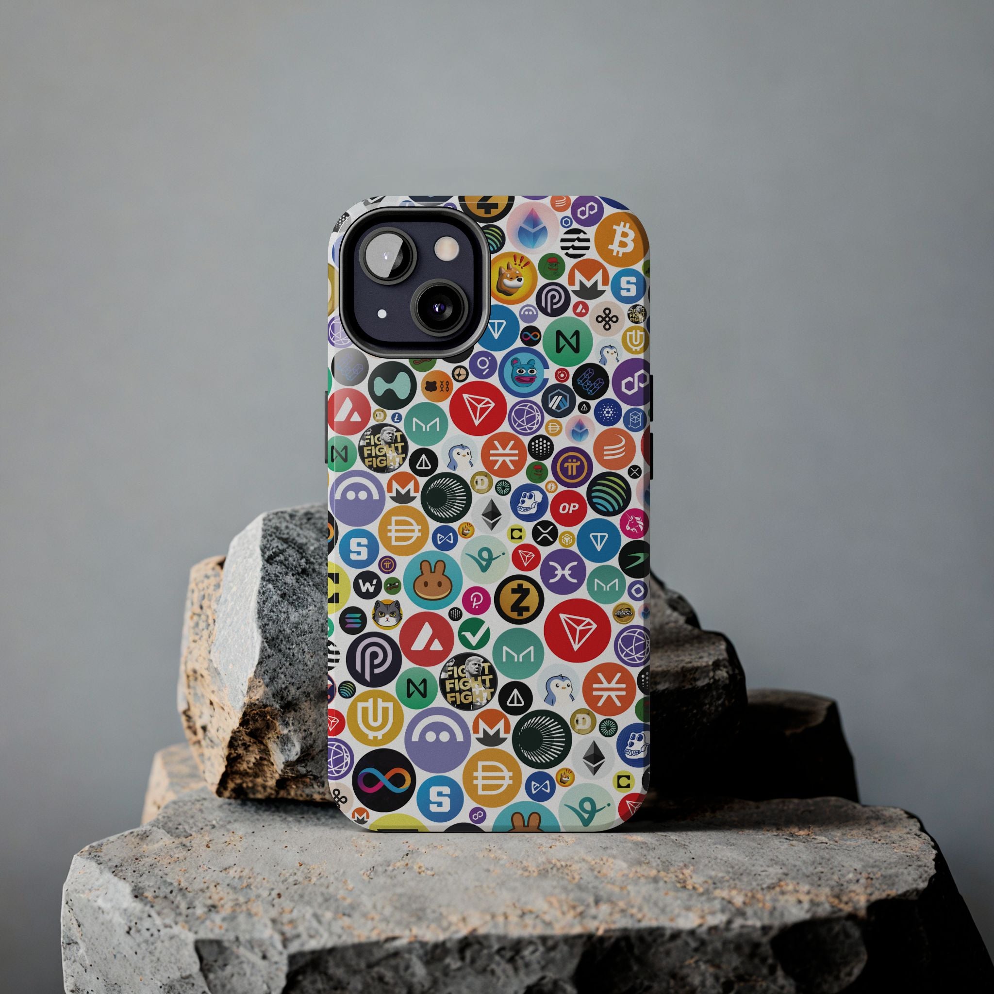 Crypto Coin Phone Case | Bitcoin, Ethereum & Altcoin Collage | Tough Shockproof Case for iPhone & Samsung