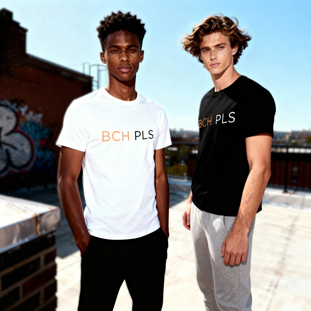 BCH PLS t-shirt mockup on models