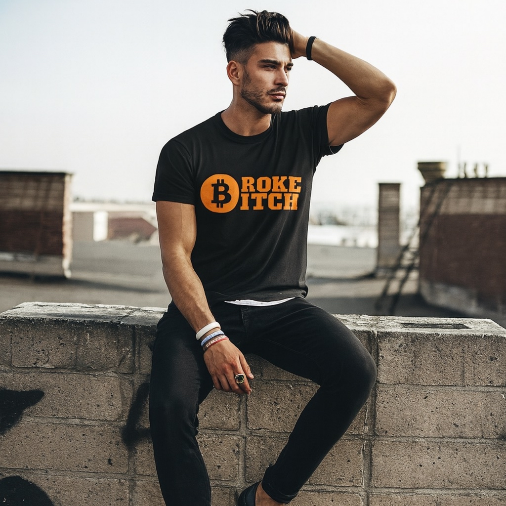 Broke bitch bitcoin meme t-shirt