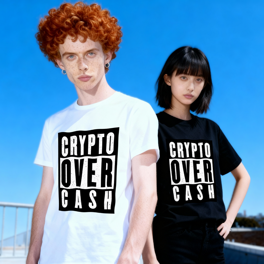 Crypto over cash trader t-shirt inspired by NWA