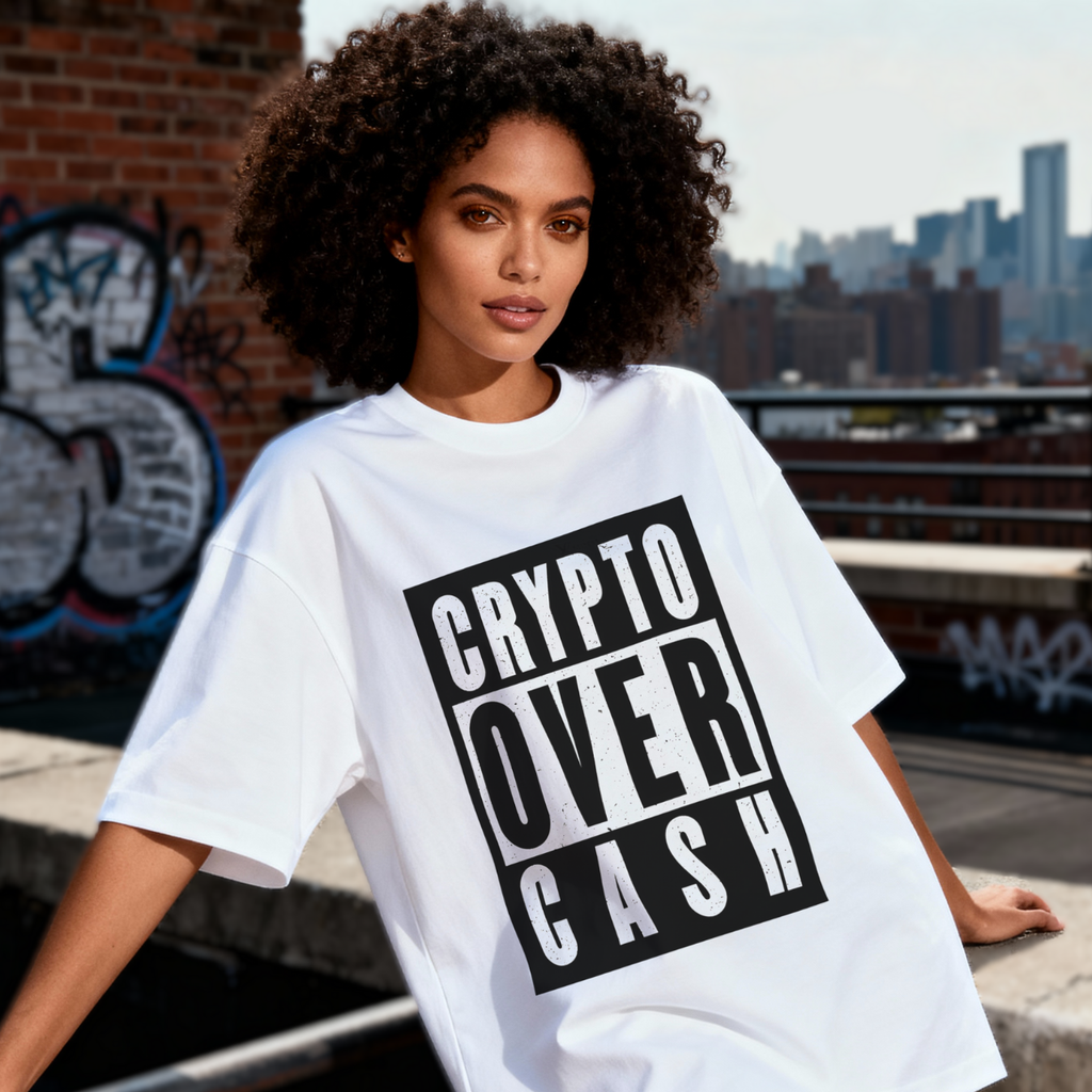 Crypto over cash t-shirt money mindset design