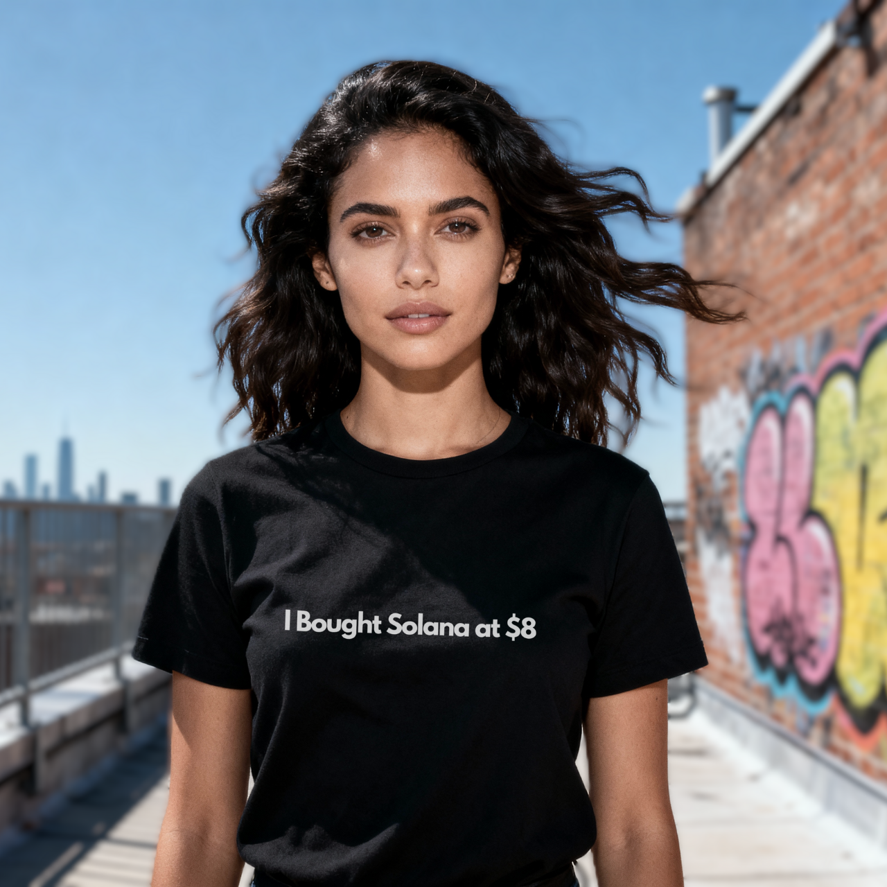 I bought Solana at $8 crypto meme t-shirt