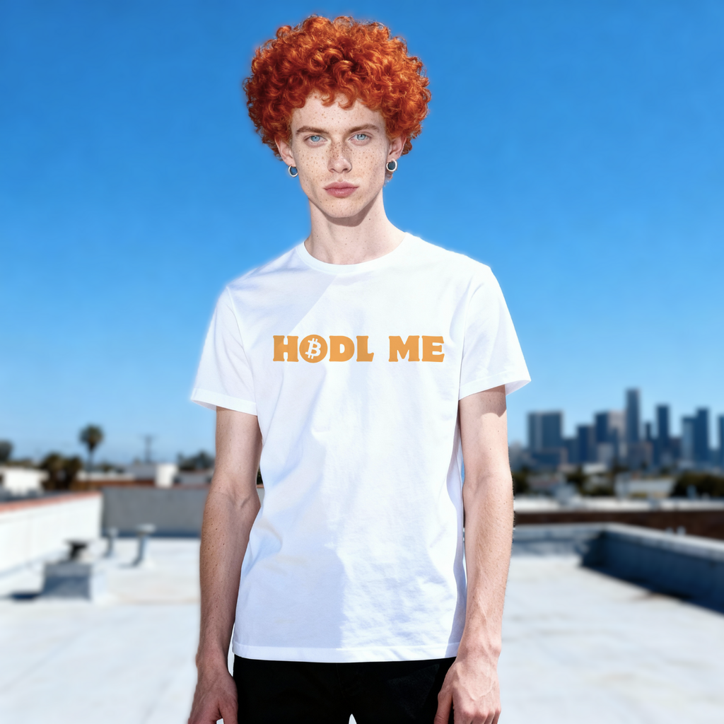 HODL ME Bitcoin T-Shirt on model