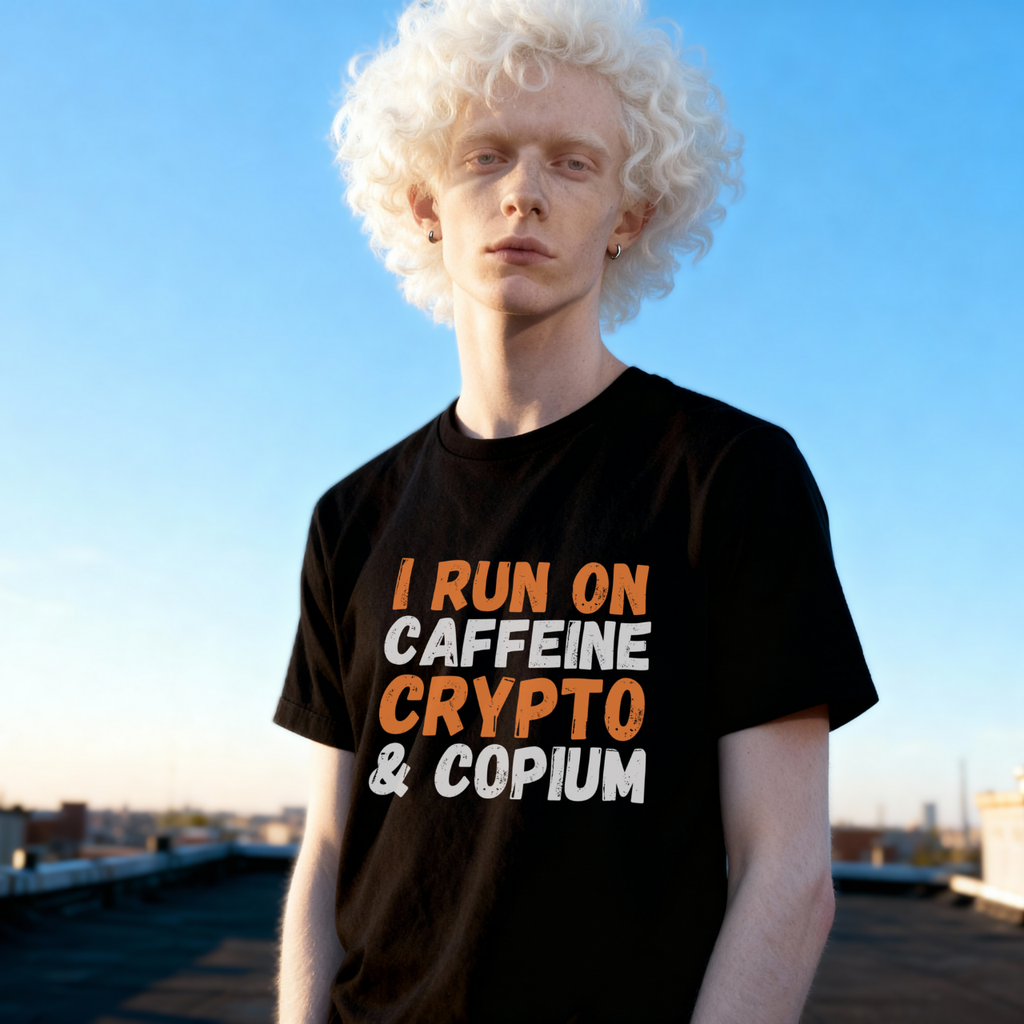 Funny crypto trader caffeine t-shirt