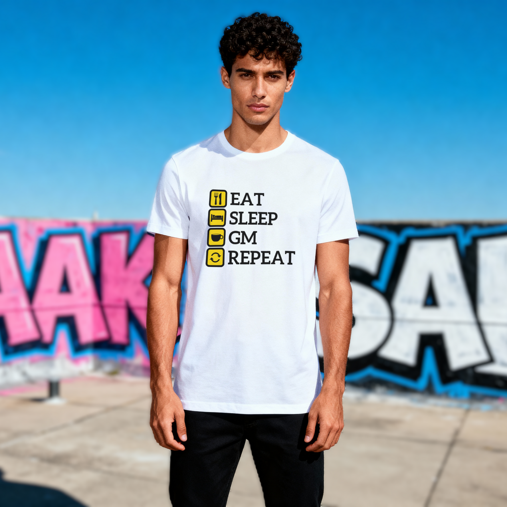 Eat Sleep GM Repeat crypto t-shirt