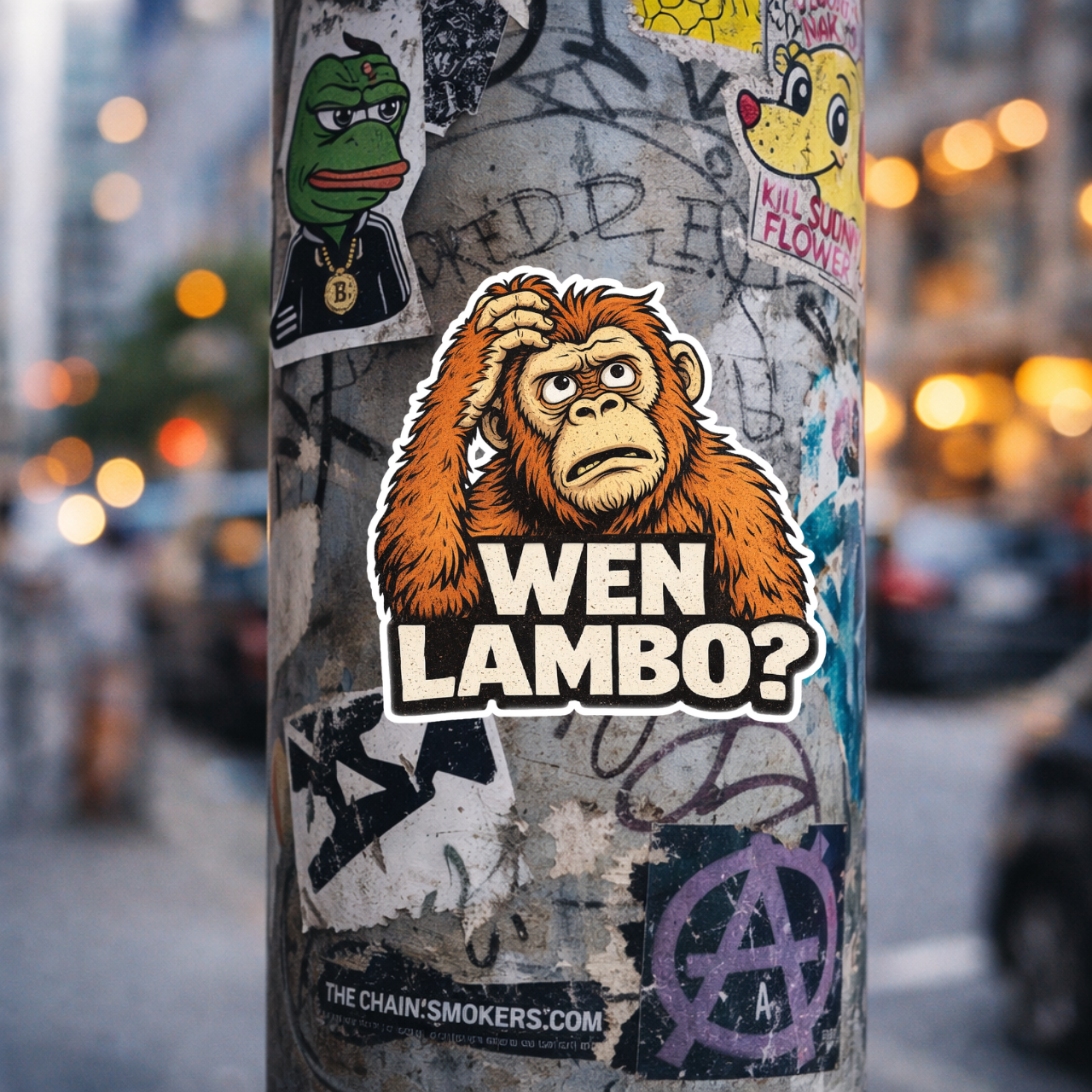 Wen Lambo crypto meme sticker