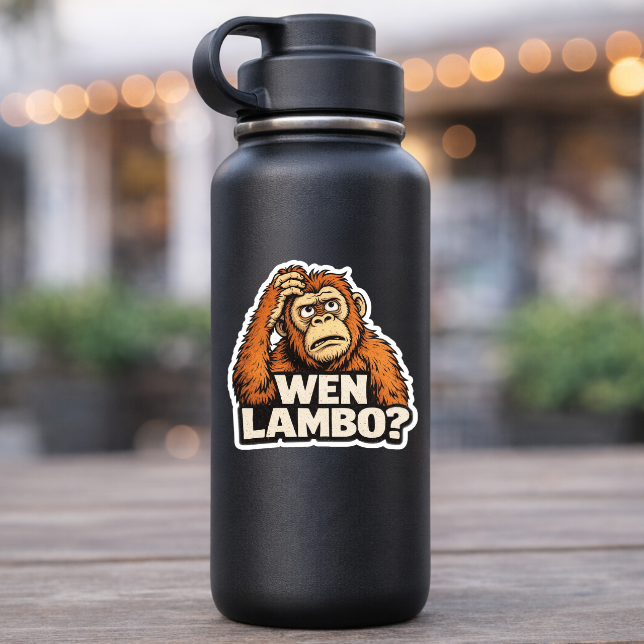 Wen Lambo crypto sticker lifestyle mockup