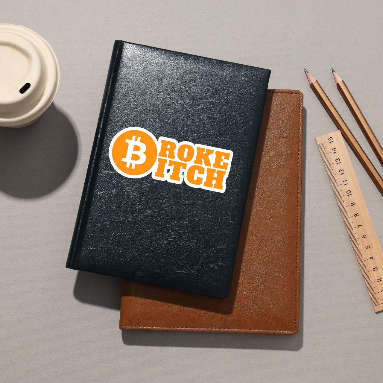 Broke Bitch Bitcoin Meme Vinyl Sticker