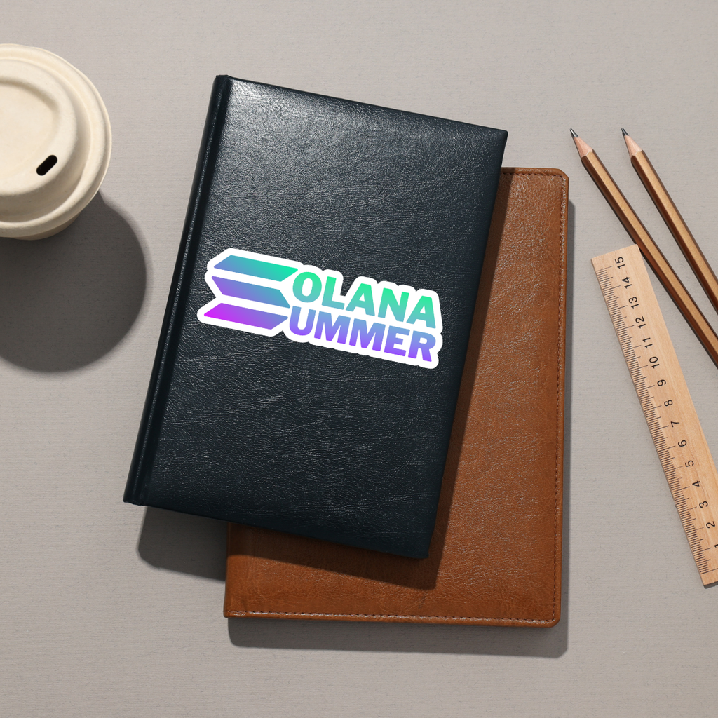 Solana Summer Vinyl Crypto Sticker close-up