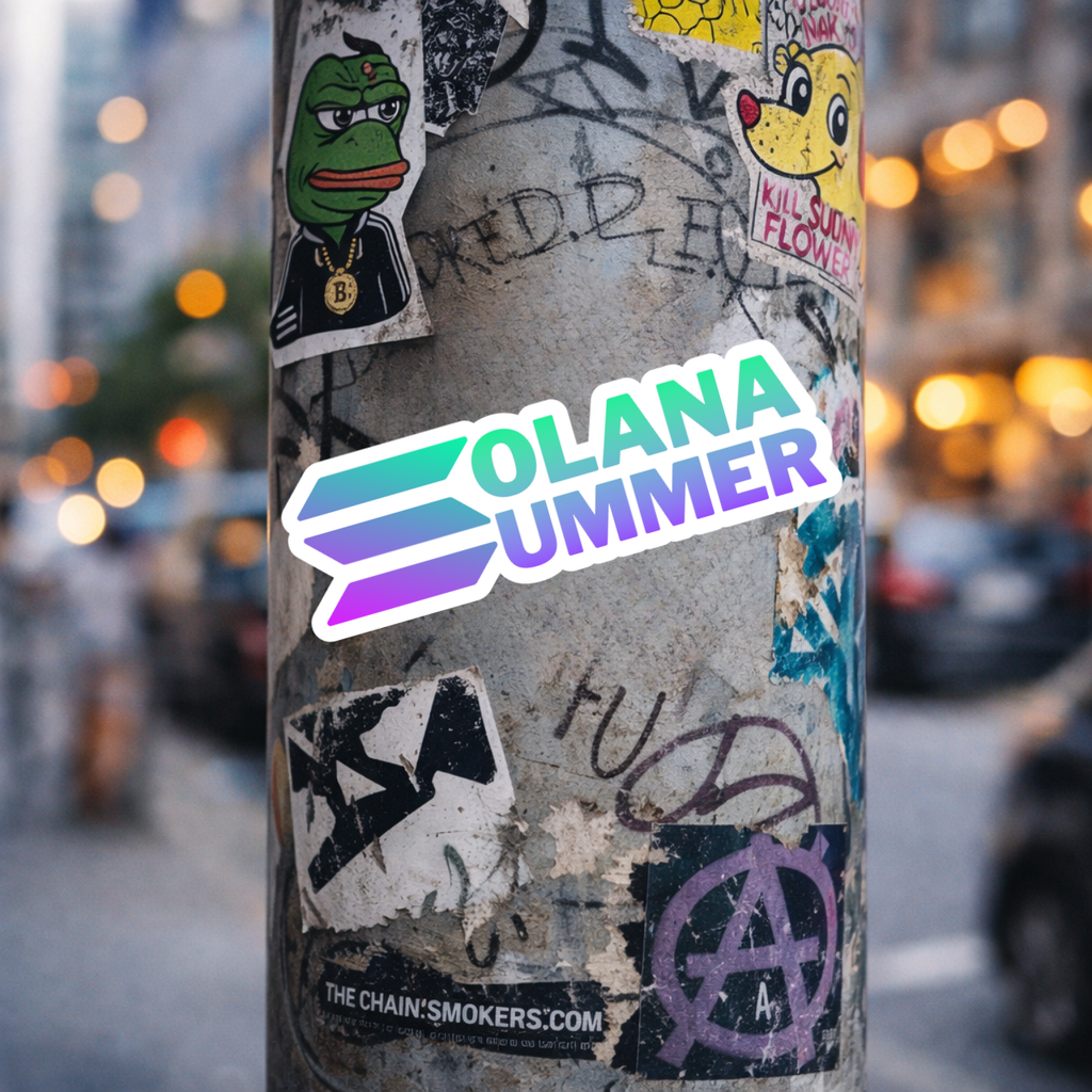 Solana Summer Crypto Sticker Web3 Design