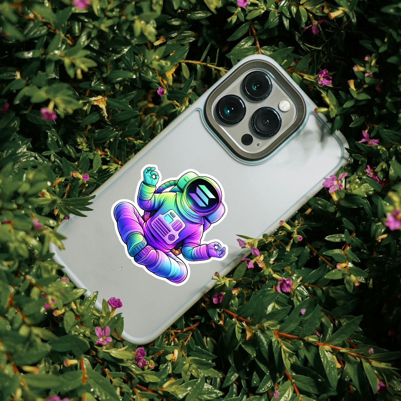 Solana Astronaut Crypto Sticker mockup