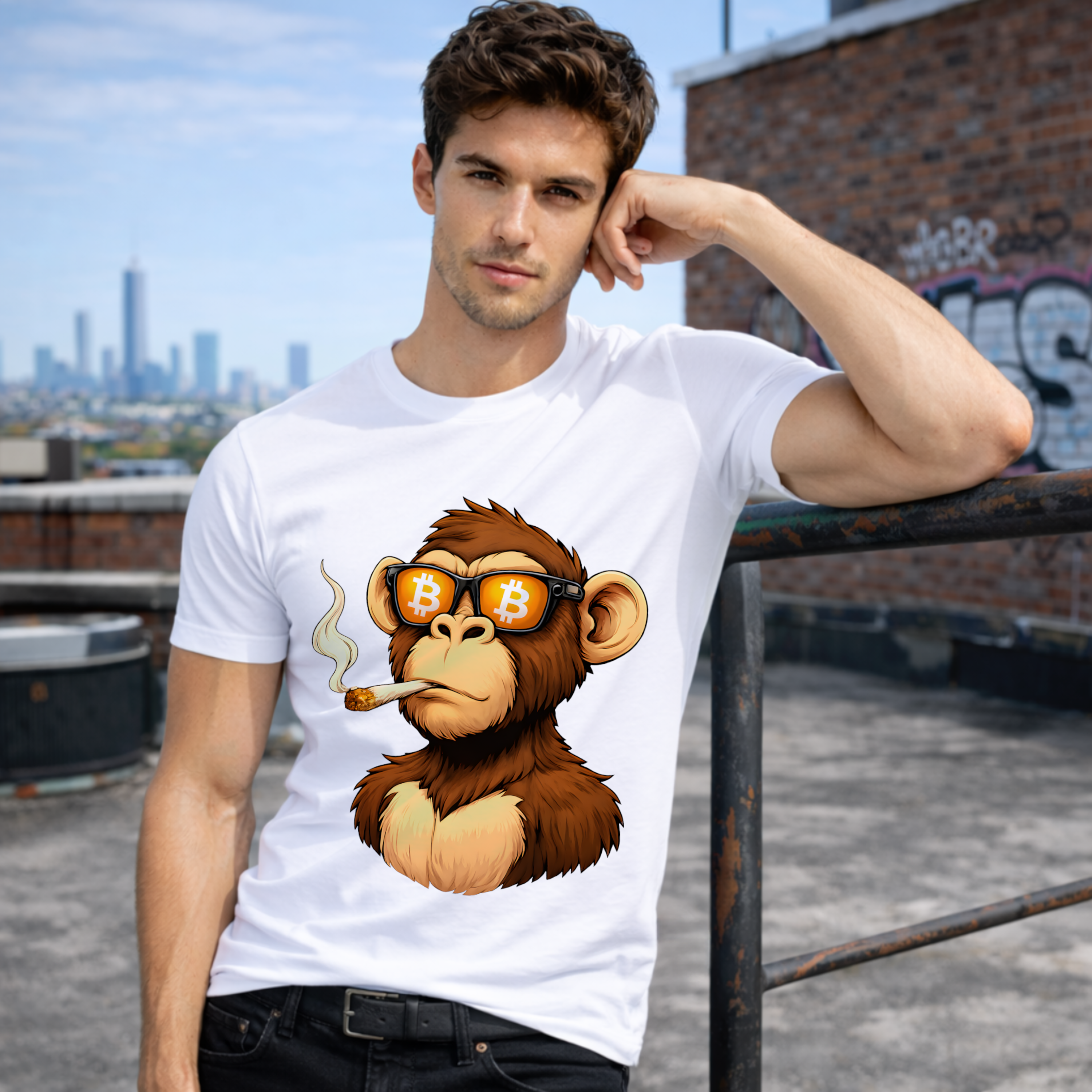 Bitcoin Ape graphic tee for traders, investors, and Web3 fans