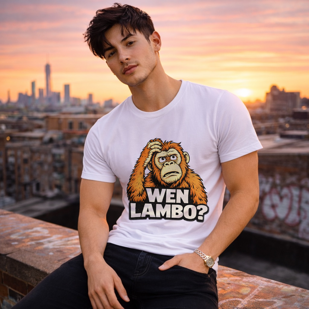 WEN LAMBO crypto streetwear tee for traders and degens