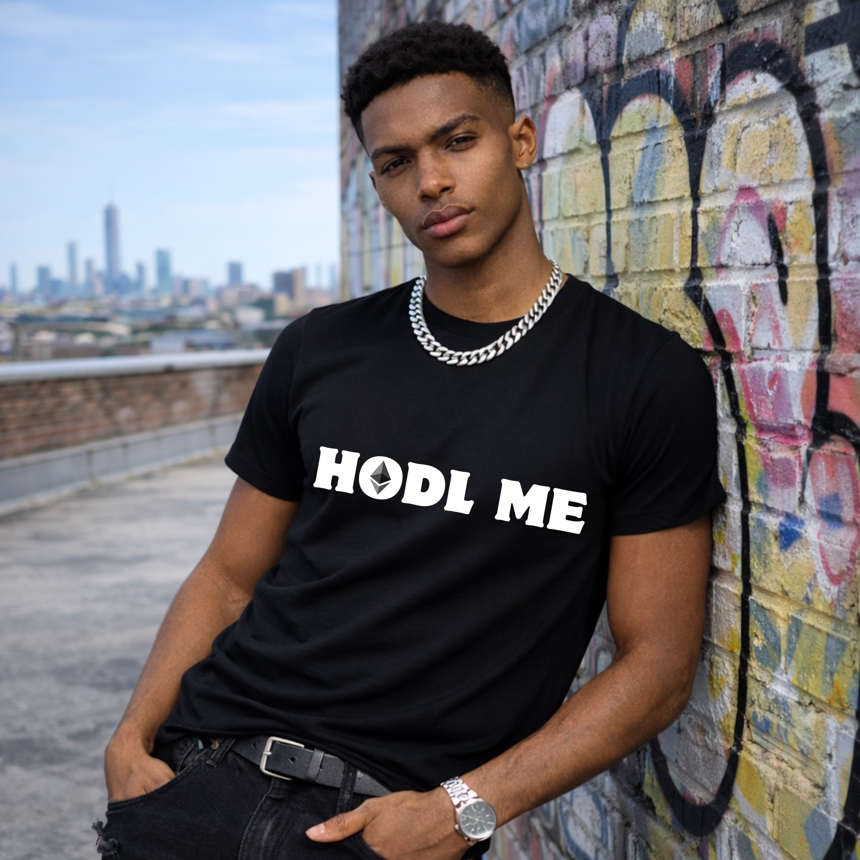 HODL ME Ethereum t-shirt with ETH logo design