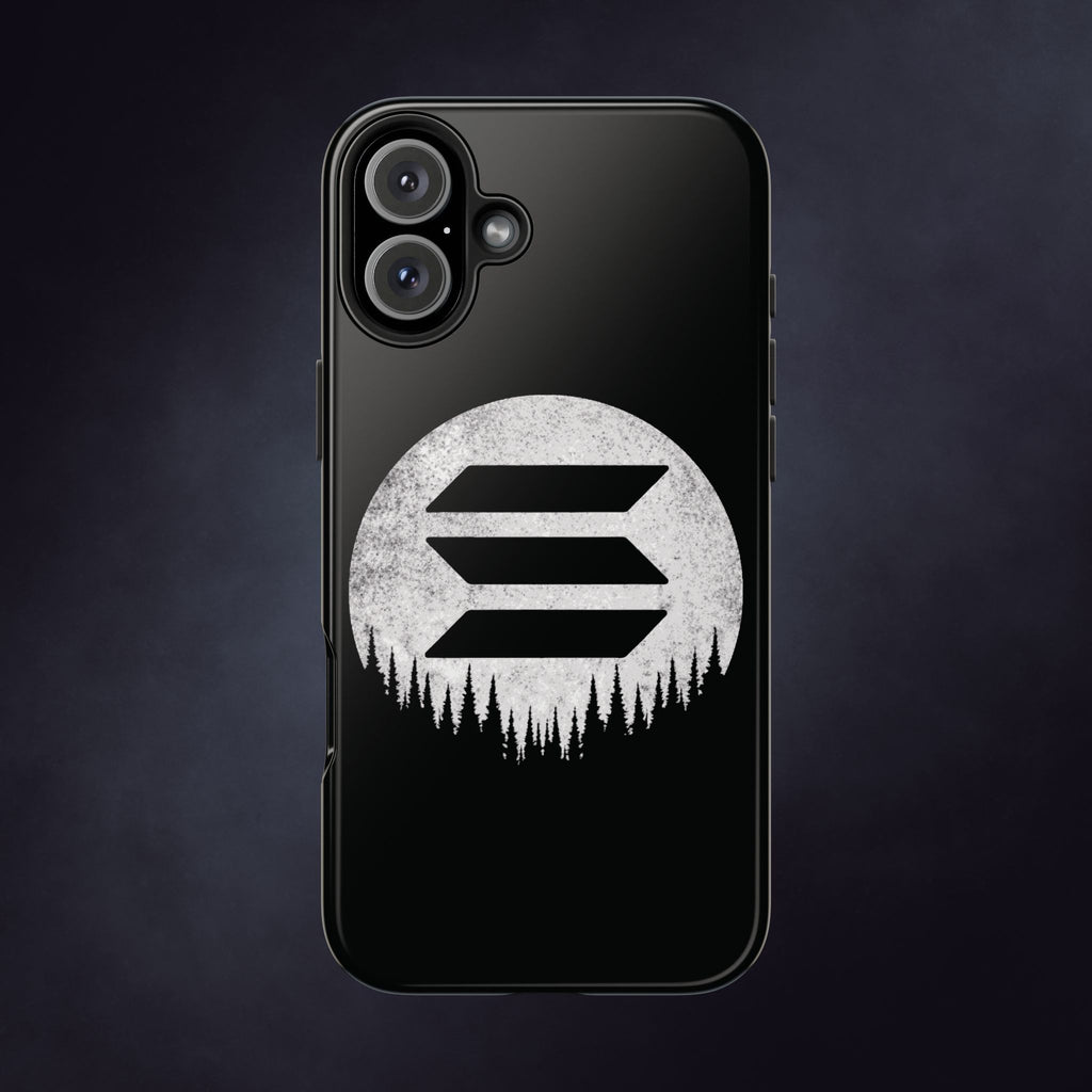 Solana To The Moon Phone Case | Minimalist SOL Crypto iPhone Case | Black Shockproof Case for iPhone & Samsung