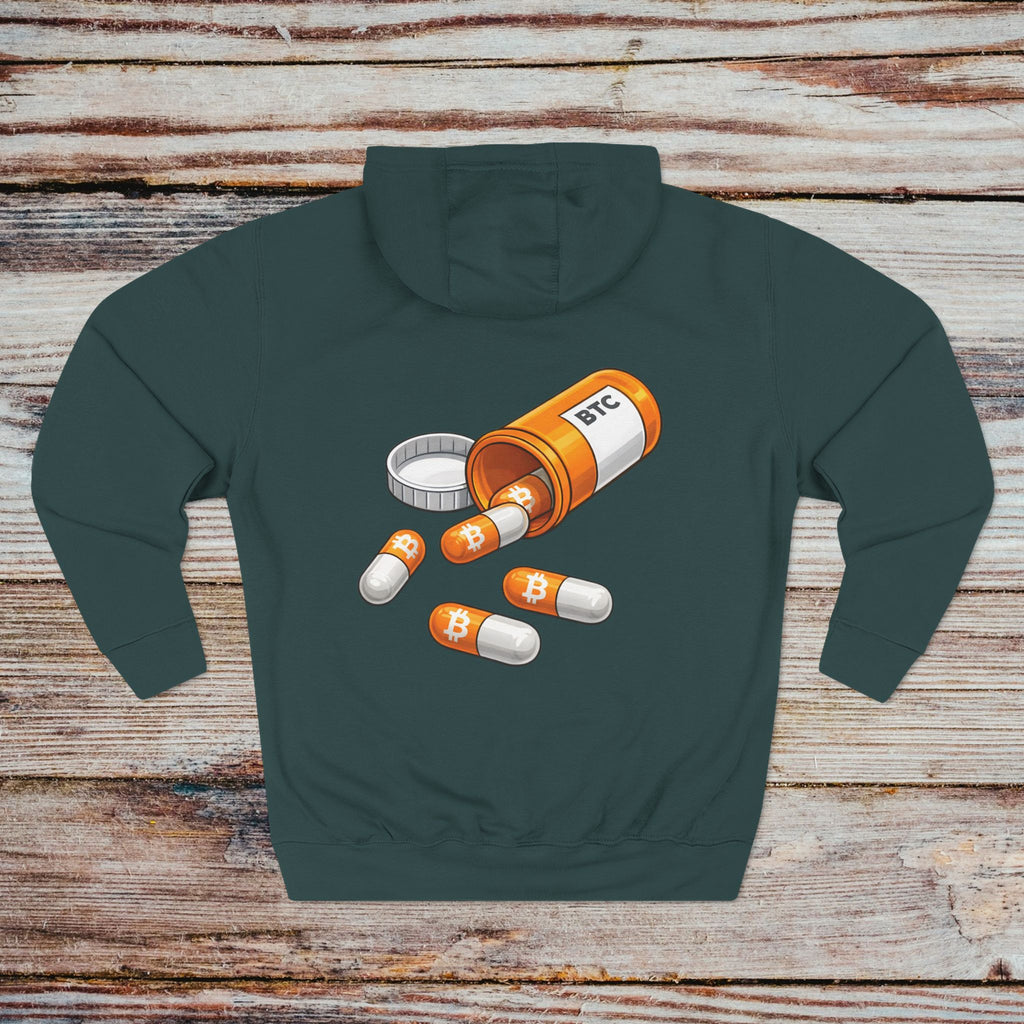 Sports Green Take the Orange Pill hoodie back orange pill illustration