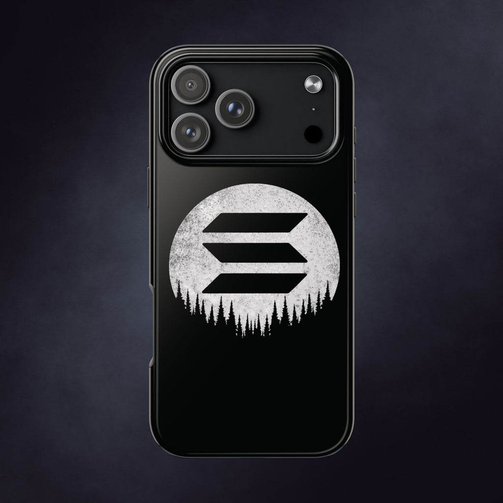 Solana To The Moon Phone Case | Minimalist SOL Crypto iPhone Case | Black Shockproof Case for iPhone & Samsung