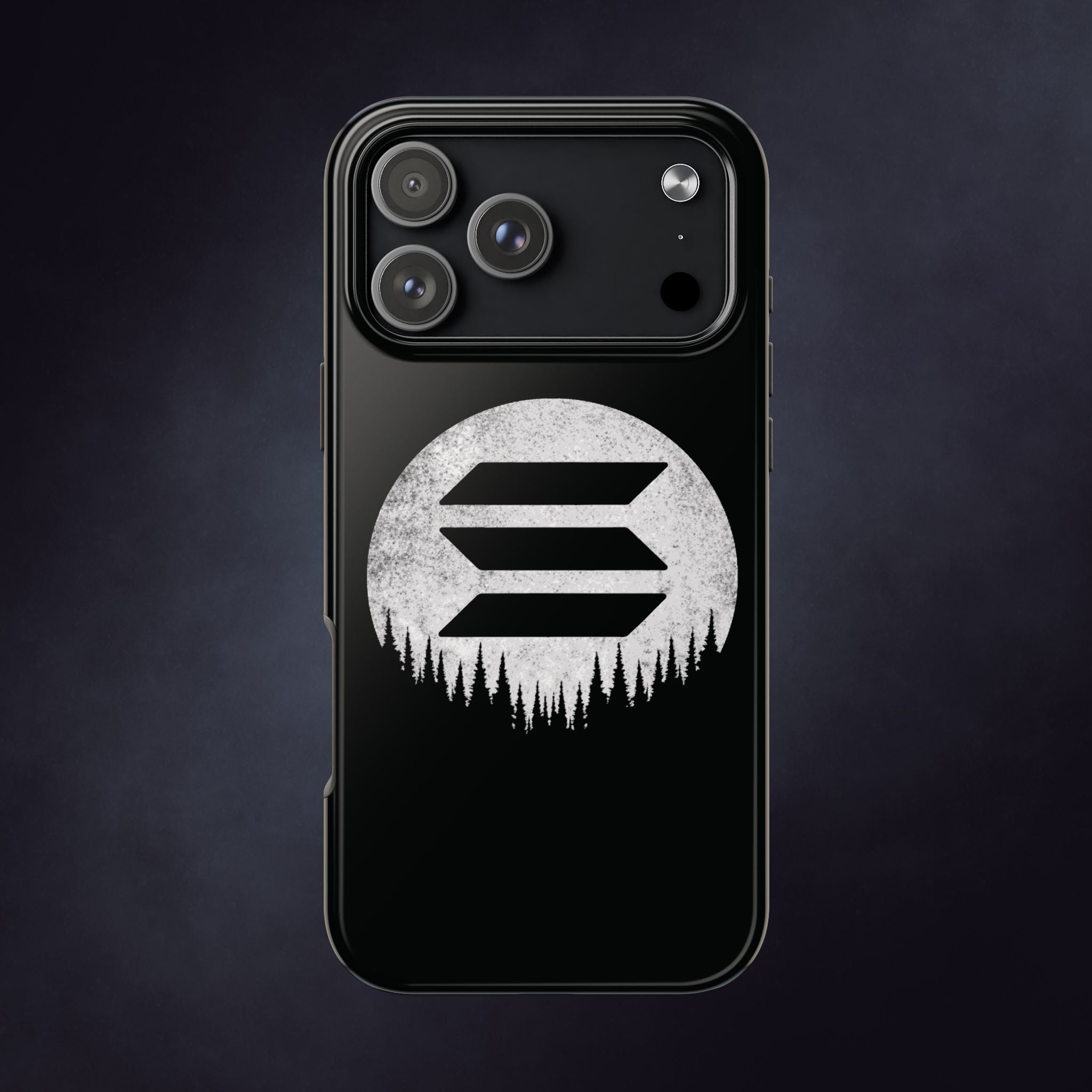 Solana To The Moon Phone Case | Minimalist SOL Crypto iPhone Case | Black Shockproof Case for iPhone & Samsung