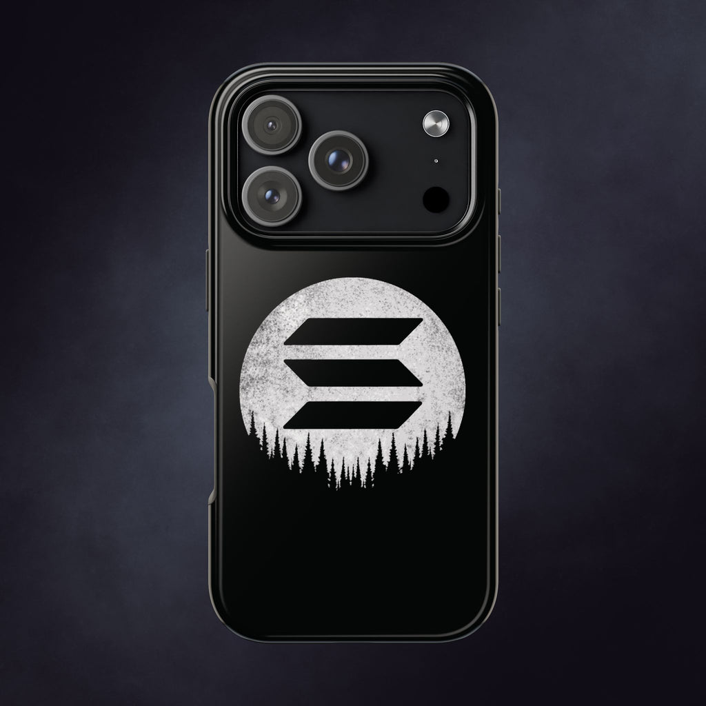 Solana To The Moon Phone Case | Minimalist SOL Crypto iPhone Case | Black Shockproof Case for iPhone & Samsung