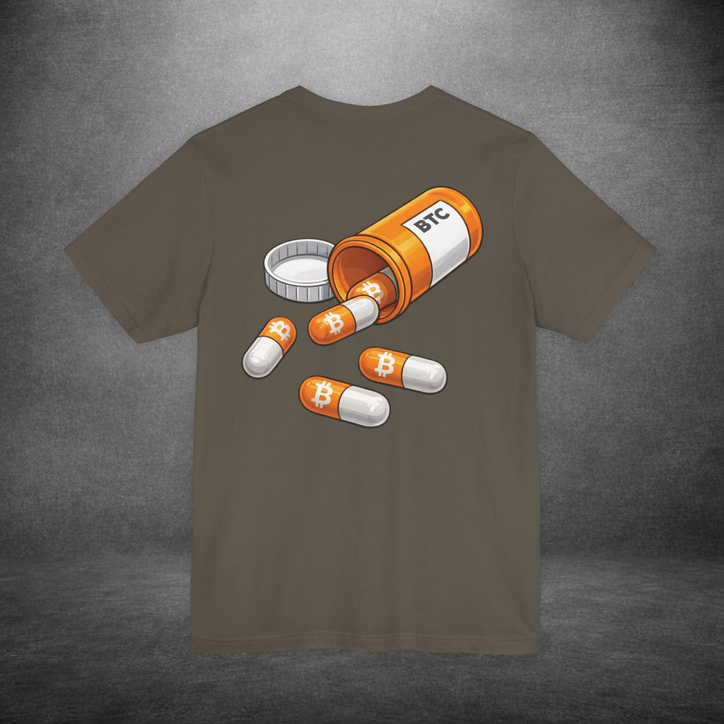 Bitcoin t-shirt symbolizing rejection of fiat system