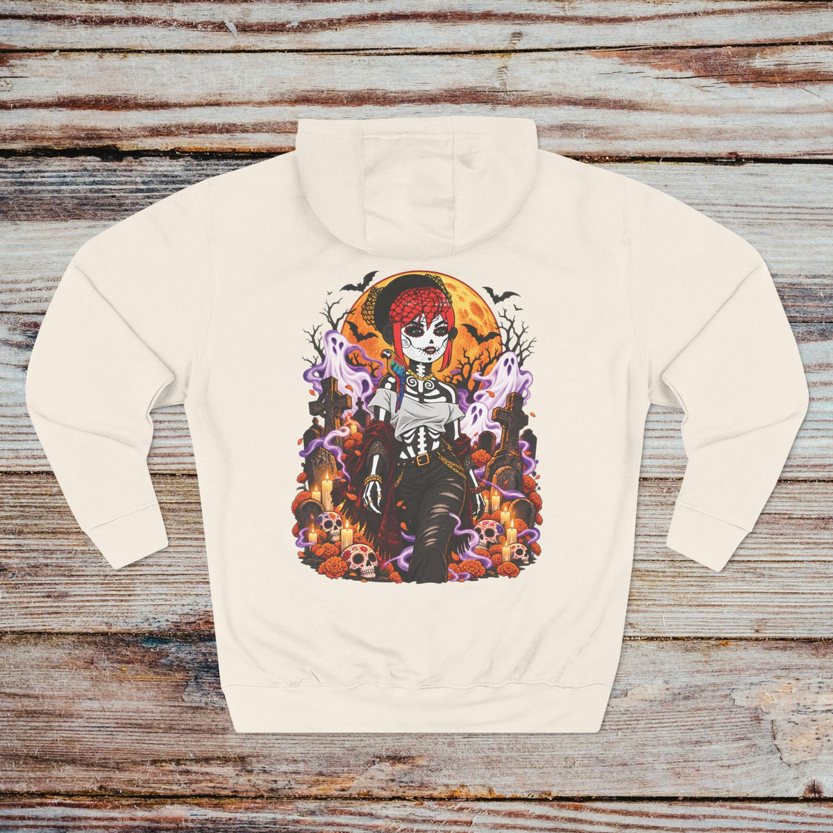 Sandshell DGENZ Gothic NFT Hoodie back with Halloween character artwork