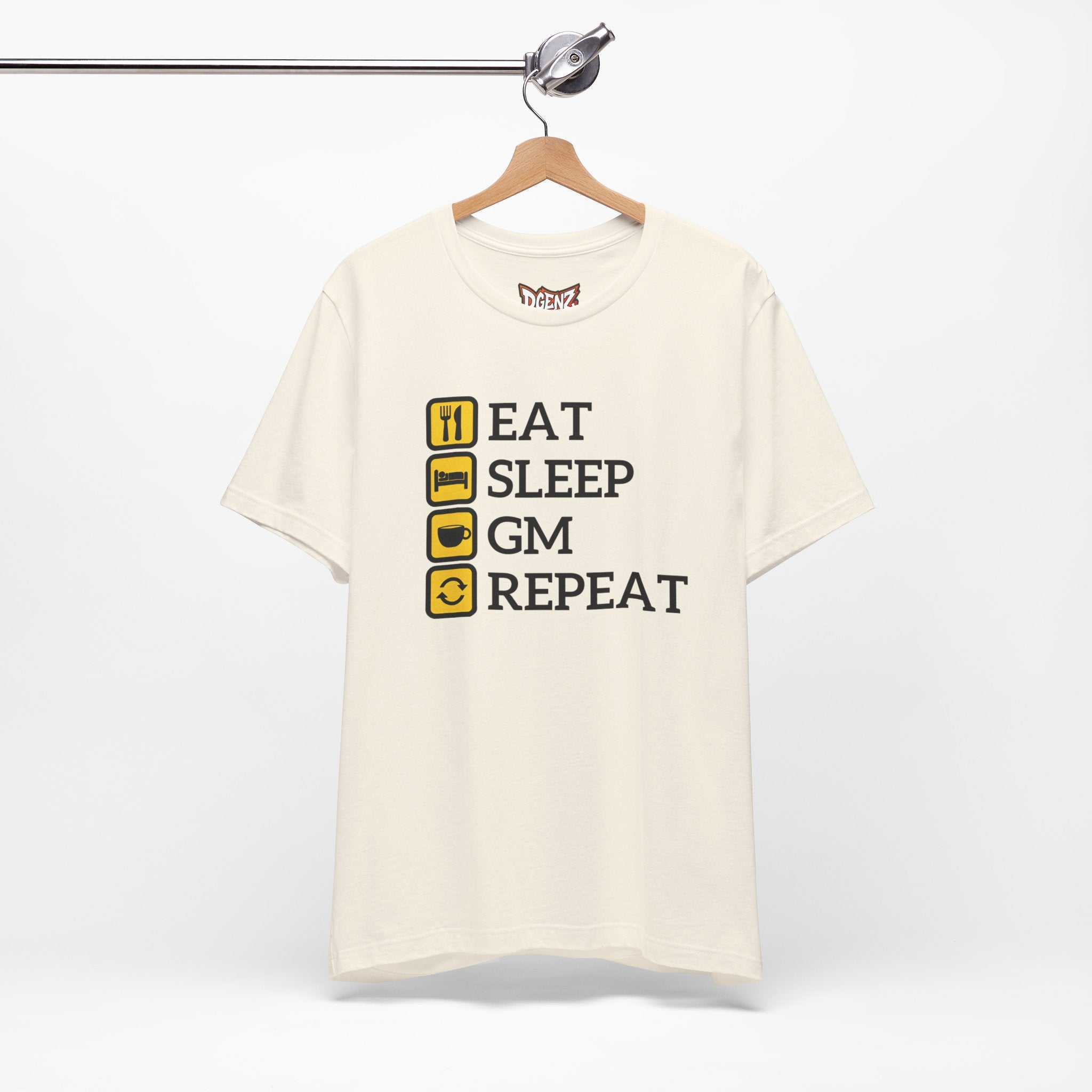 Eat Sleep GM Repeat crypto shirt beige