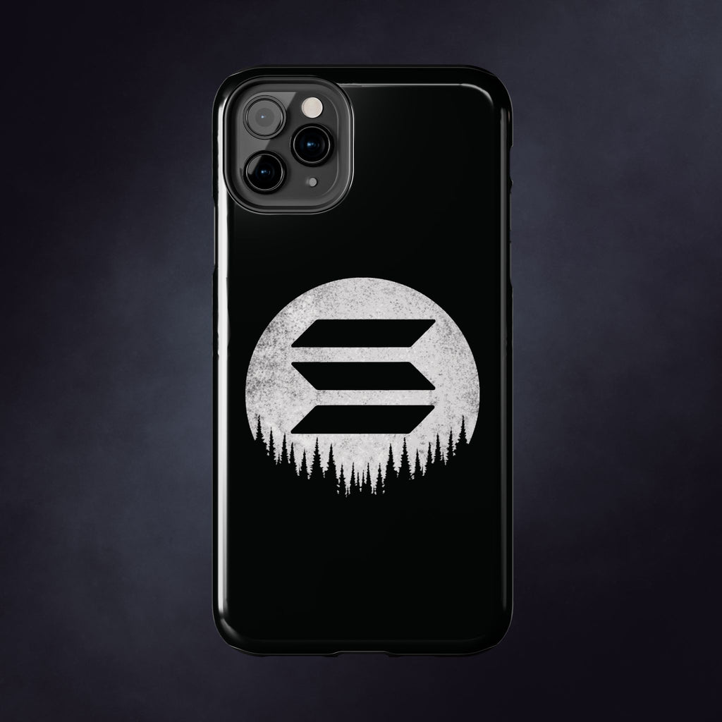 Solana To The Moon Phone Case | Minimalist SOL Crypto iPhone Case | Black Shockproof Case for iPhone & Samsung