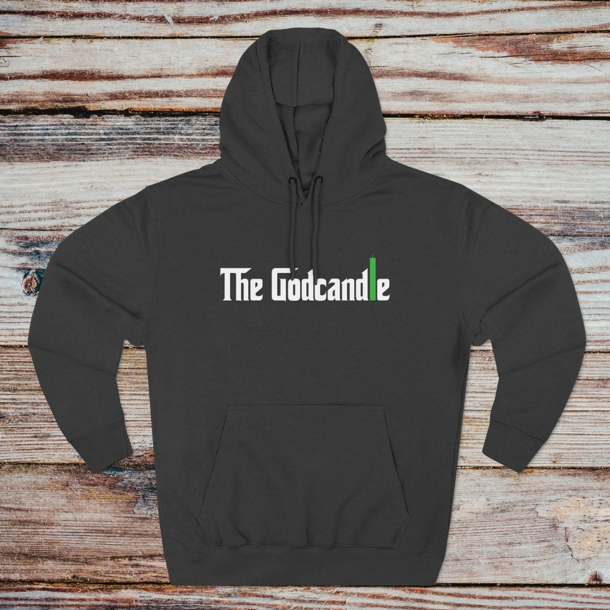 Black Godcandle crypto trading hoodie front view