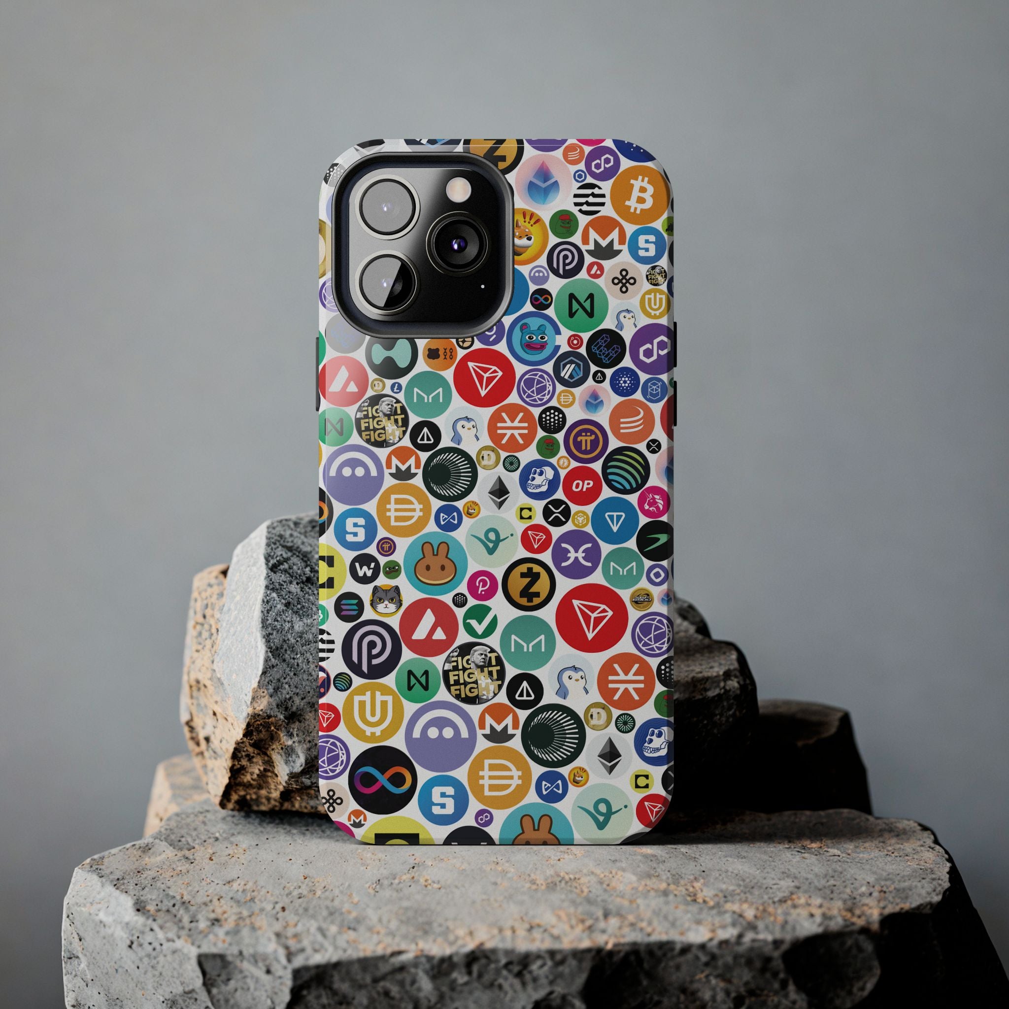 Crypto Coin Phone Case | Bitcoin, Ethereum & Altcoin Collage | Tough Shockproof Case for iPhone & Samsung