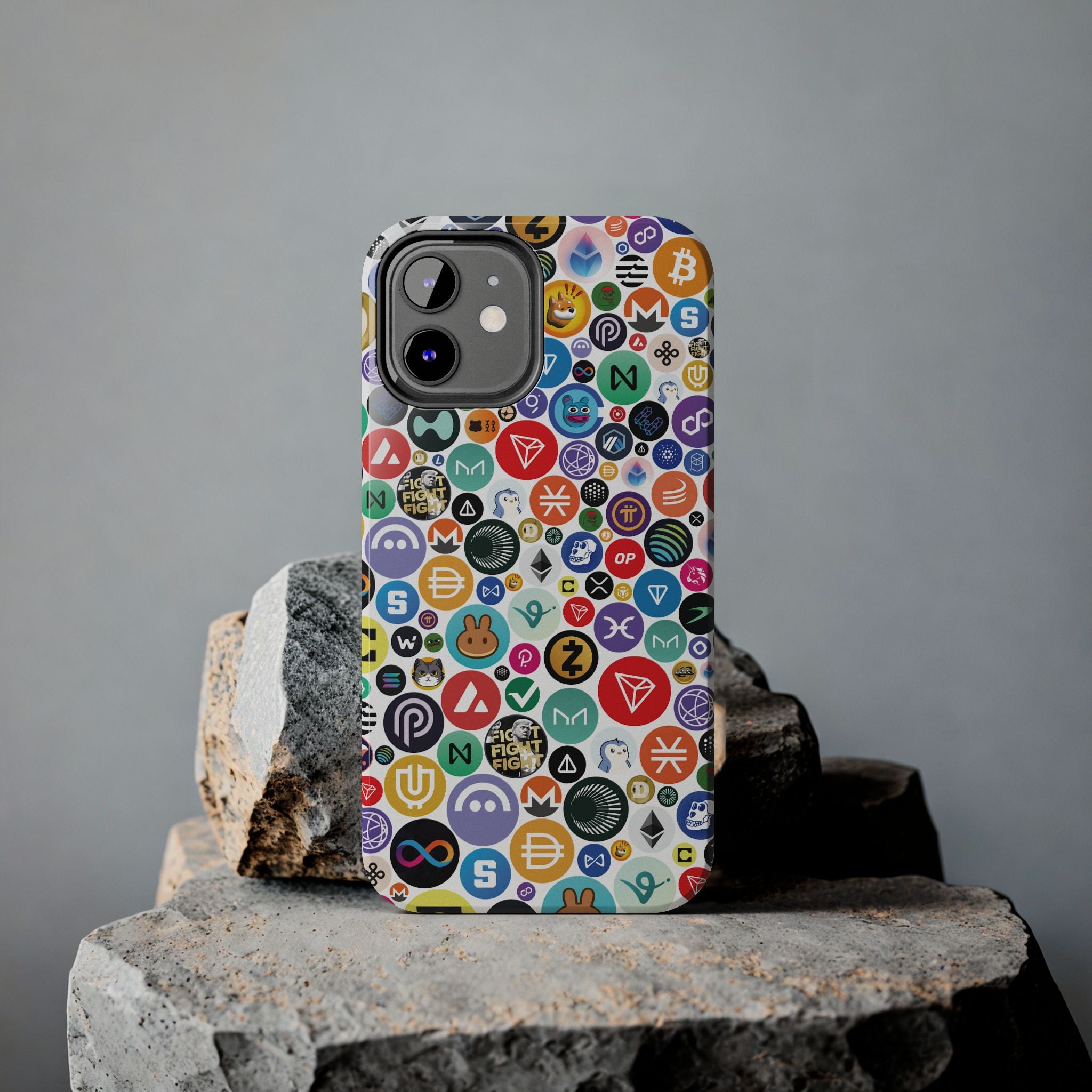 Crypto Coin Phone Case | Bitcoin, Ethereum & Altcoin Collage | Tough Shockproof Case for iPhone & Samsung