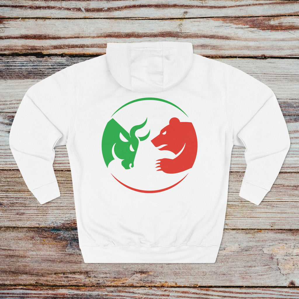 Bulls vs Bears hoodie in white – back view