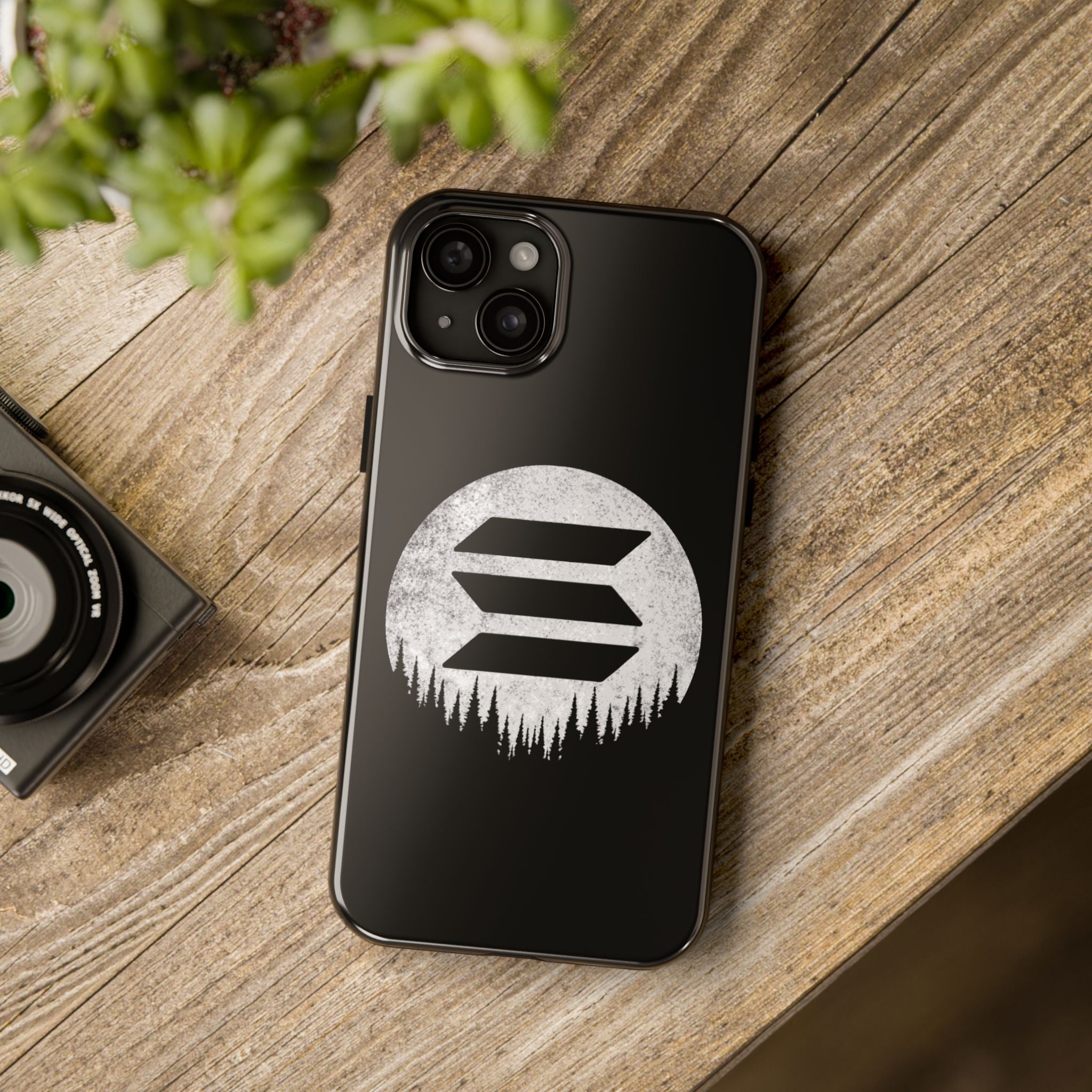 Solana To The Moon Phone Case | Minimalist SOL Crypto iPhone Case | Black Shockproof Case for iPhone & Samsung