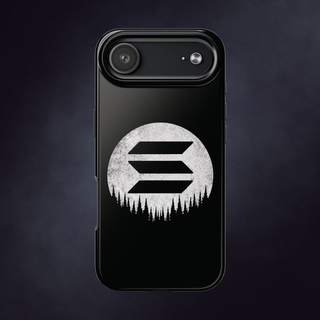 Solana To The Moon Phone Case | Minimalist SOL Crypto iPhone Case | Black Shockproof Case for iPhone & Samsung