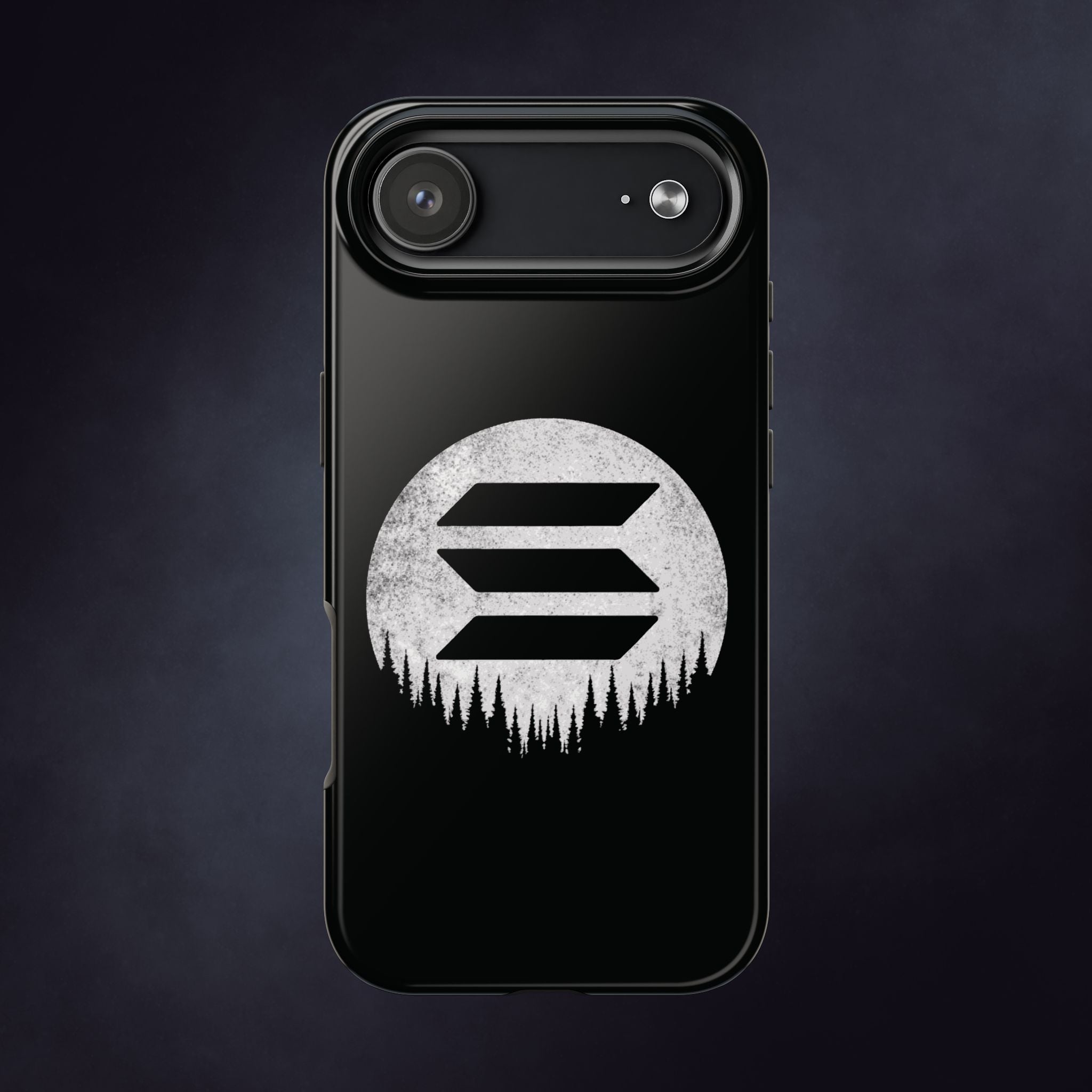 Solana To The Moon Phone Case | Minimalist SOL Crypto iPhone Case | Black Shockproof Case for iPhone & Samsung