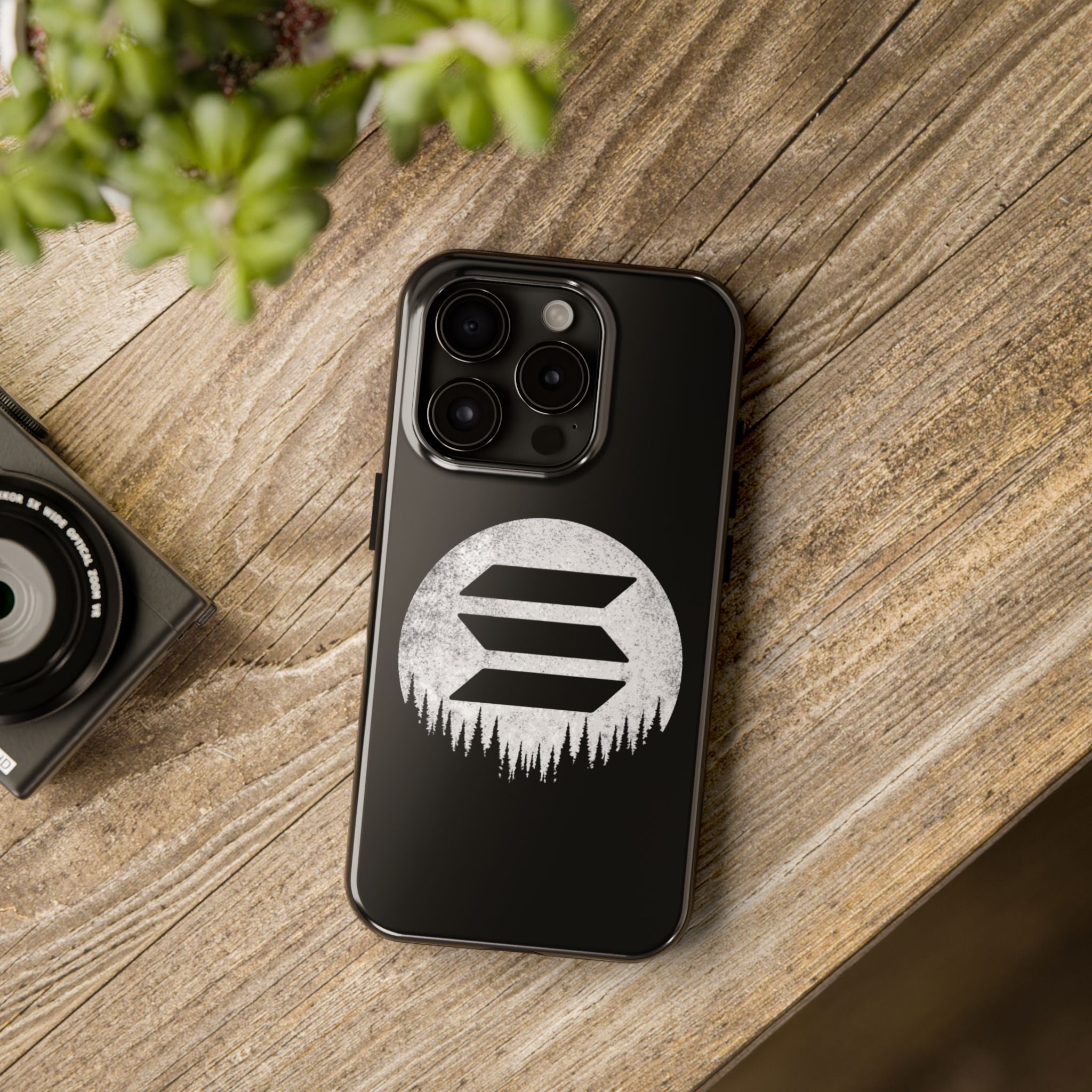 Solana To The Moon Phone Case | Minimalist SOL Crypto iPhone Case | Black Shockproof Case for iPhone & Samsung