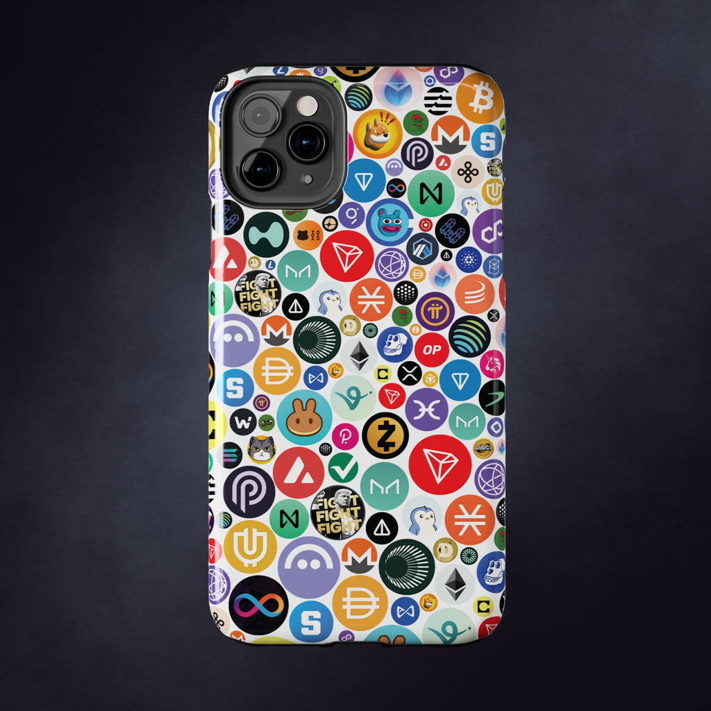 Crypto Coin Phone Case | Bitcoin, Ethereum & Altcoin Collage | Tough Shockproof Case for iPhone & Samsung