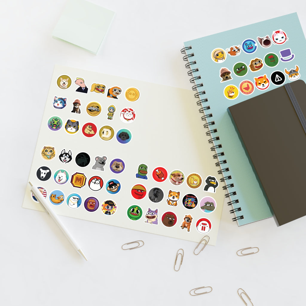 Crypto meme vinyl stickers collection