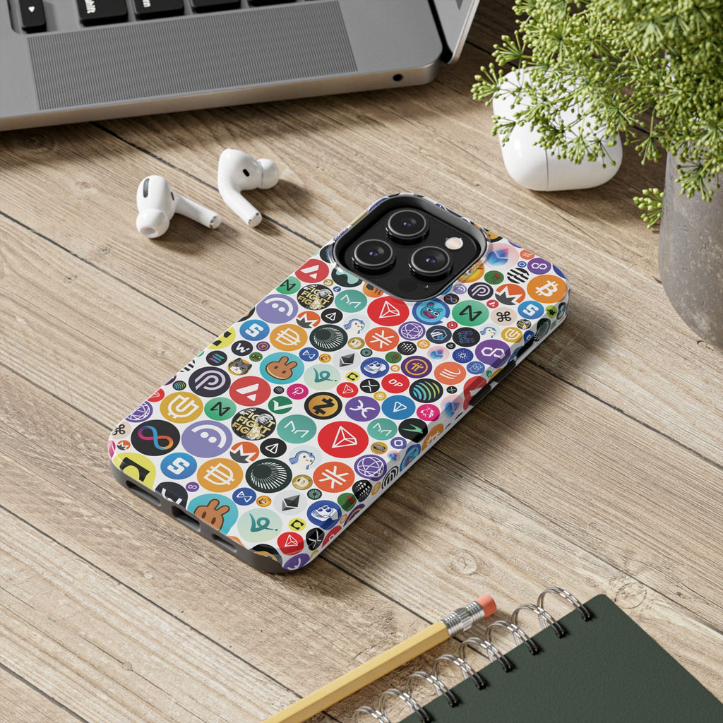 Crypto Coin Phone Case | Bitcoin, Ethereum & Altcoin Collage | Tough Shockproof Case for iPhone & Samsung