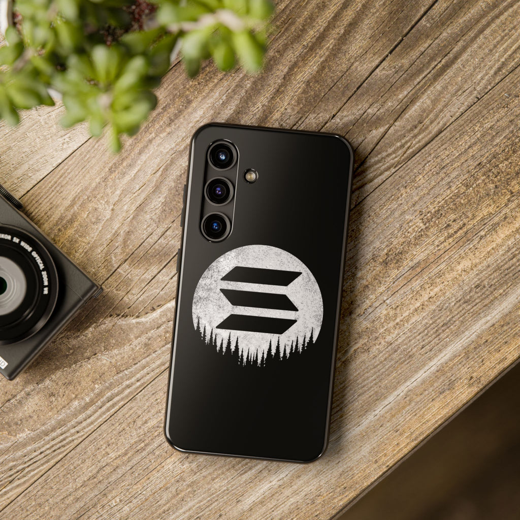 Solana To The Moon Phone Case | Minimalist SOL Crypto iPhone Case | Black Shockproof Case for iPhone & Samsung