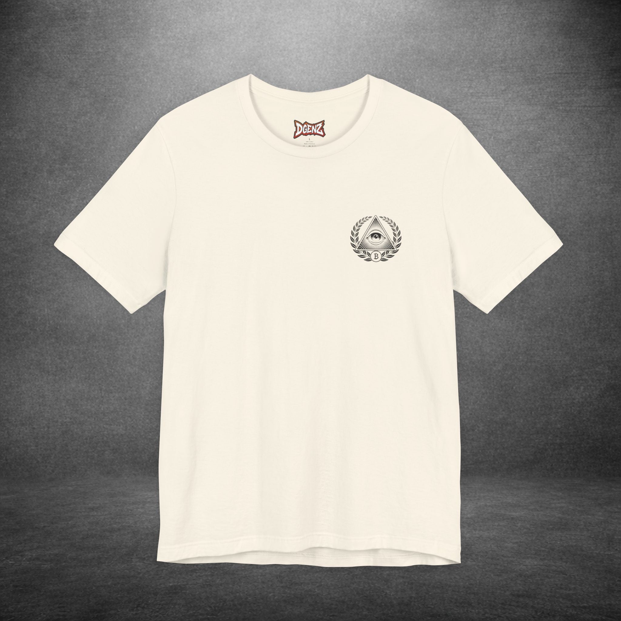 Bitcoin streetwear t-shirt inspired by Illuminati symbolism