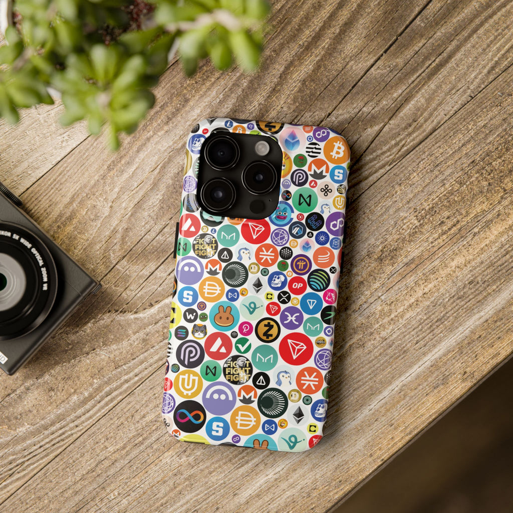 Crypto Coin Phone Case | Bitcoin, Ethereum & Altcoin Collage | Tough Shockproof Case for iPhone & Samsung