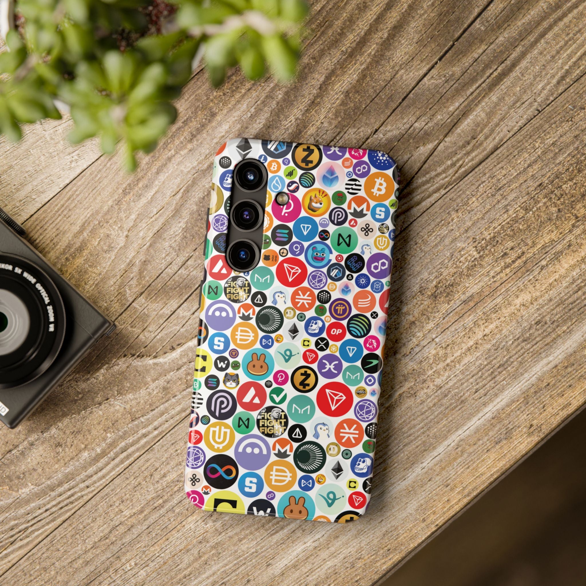 Crypto Coin Phone Case | Bitcoin, Ethereum & Altcoin Collage | Tough Shockproof Case for iPhone & Samsung