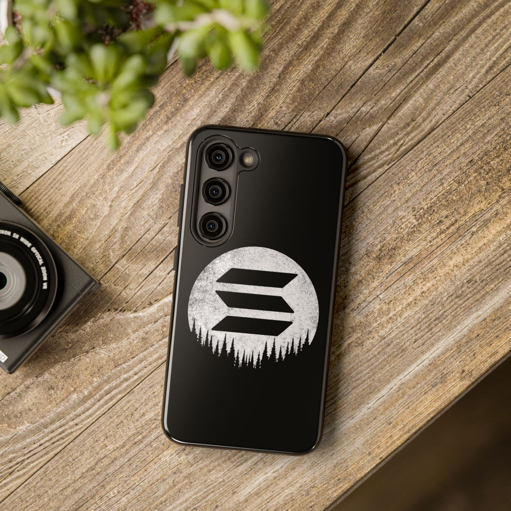Solana To The Moon Phone Case | Minimalist SOL Crypto iPhone Case | Black Shockproof Case for iPhone & Samsung